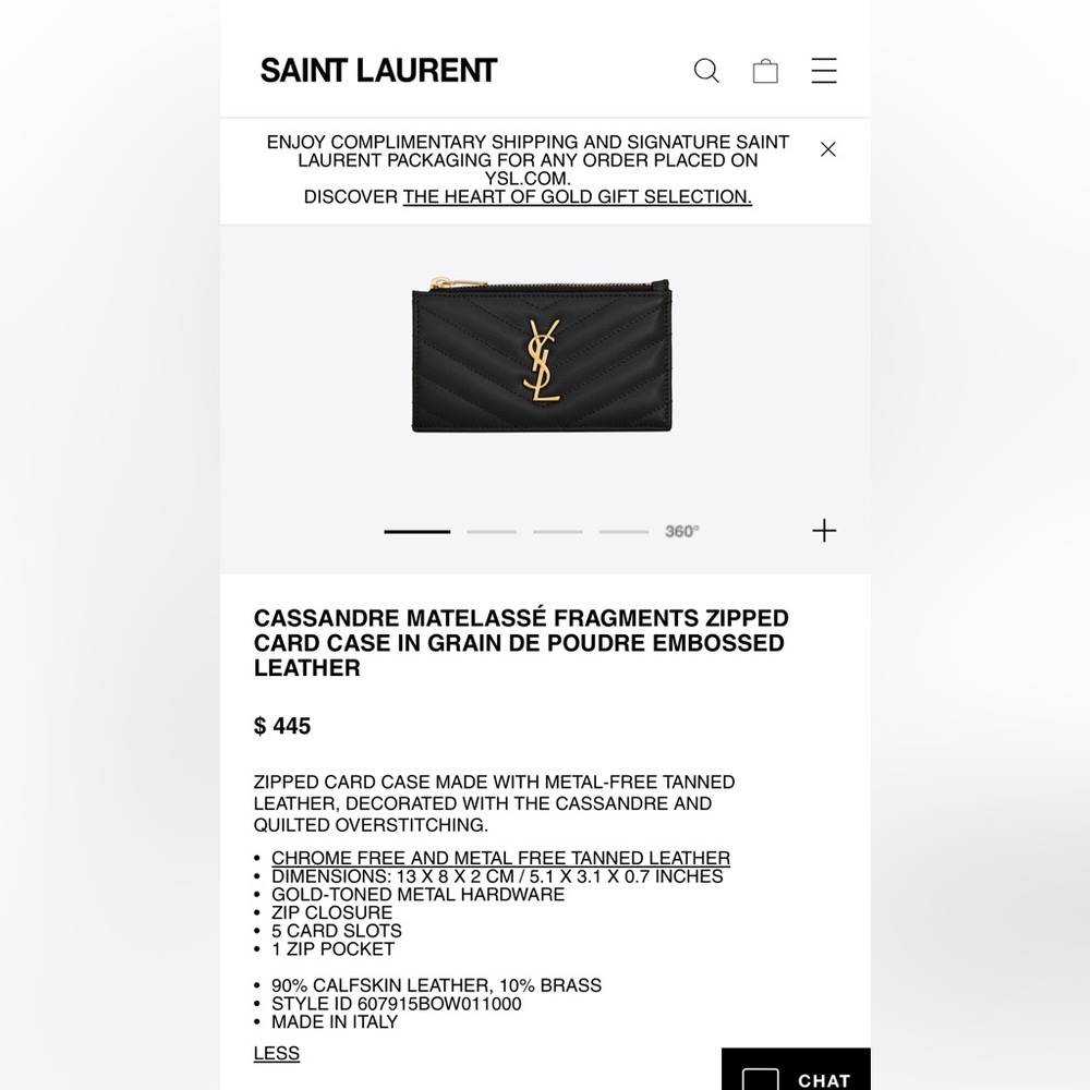 Ysl zippy card holder